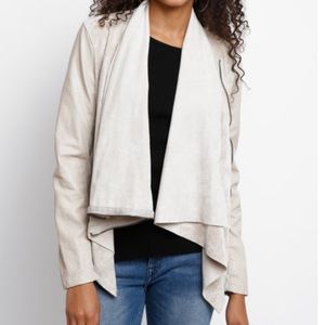 Blank NYC Vegan leather drape jacket